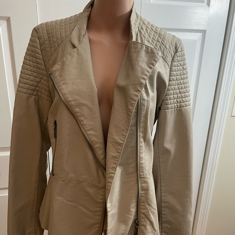 Coalition Tan faux ‘leather’ jacket